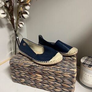 Forever Young Blue Vegan Espadrille Slides Size 11